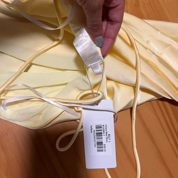 Satin Butter Yellow Maxi Dress - Picture 5 of 5